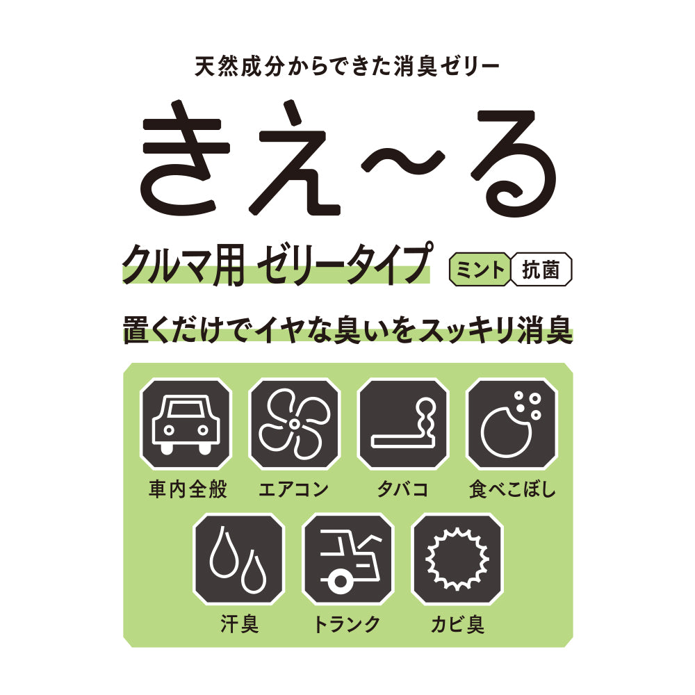 きえ〜る クルマ用 消臭ゼリー ミント 詰替セット