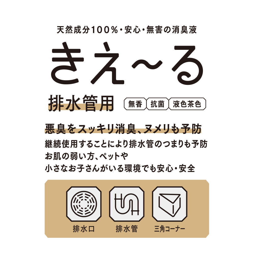 きえ〜る 排水管用 詰替【液色茶色】(1L、4L、10L、20L)