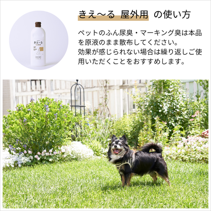 ペットのふん尿臭・マーキング臭は本品を原液のまま散布してください。
効果が感じられない場合は繰り返しご使用いただくことをおすすめします。